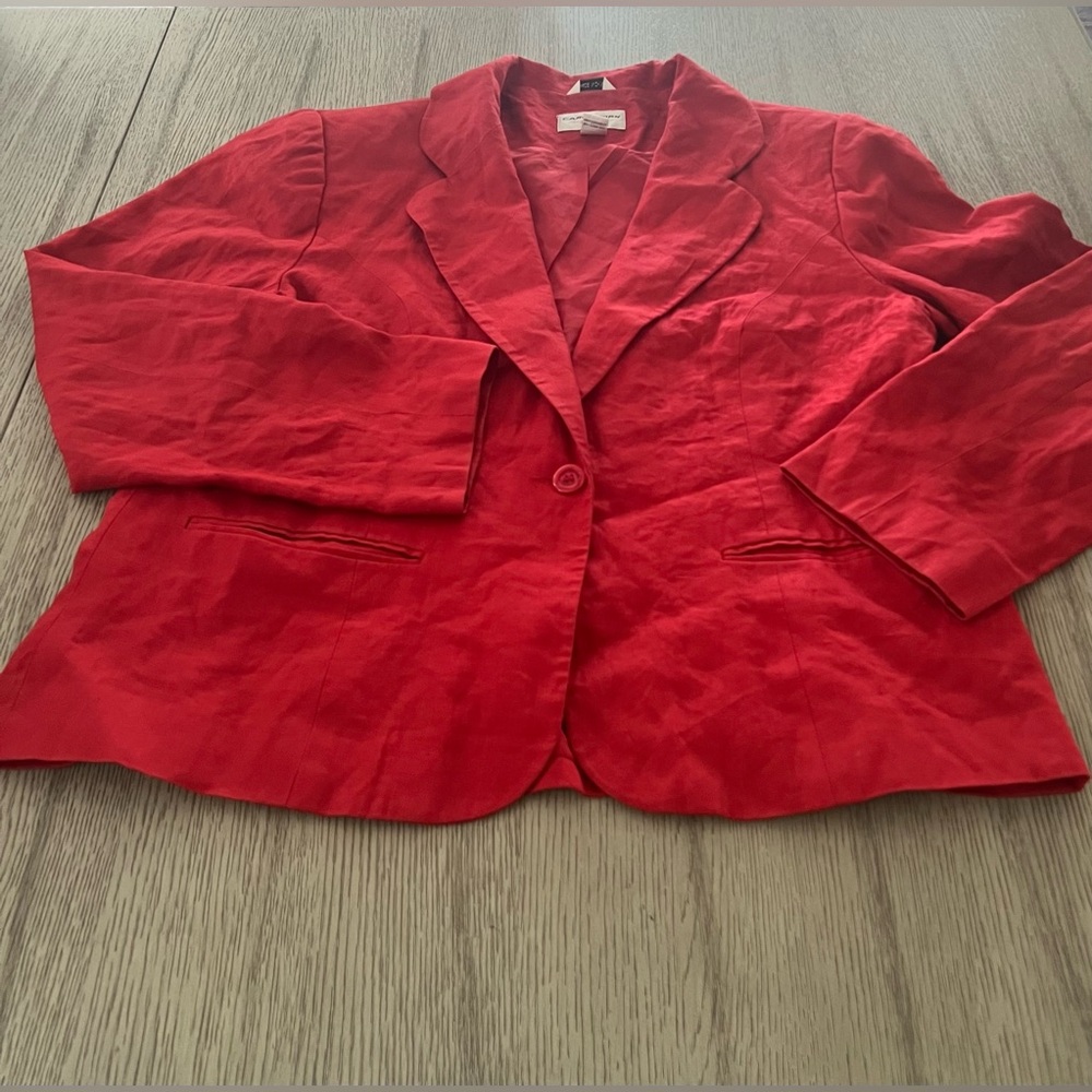 CAROL HORN Vintage woman Red solid blazer